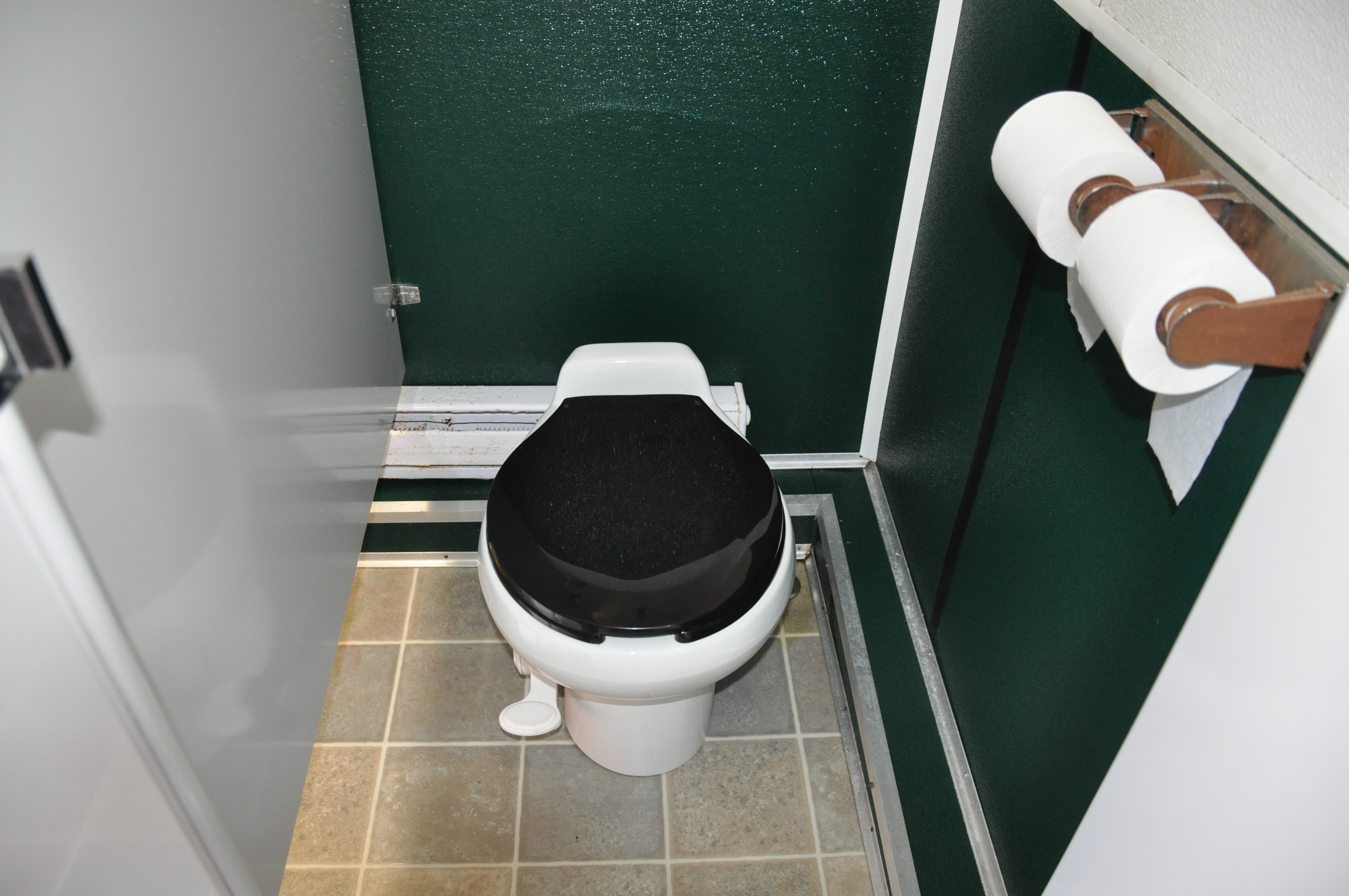 Crowd Pleasers event restroom trailer interior